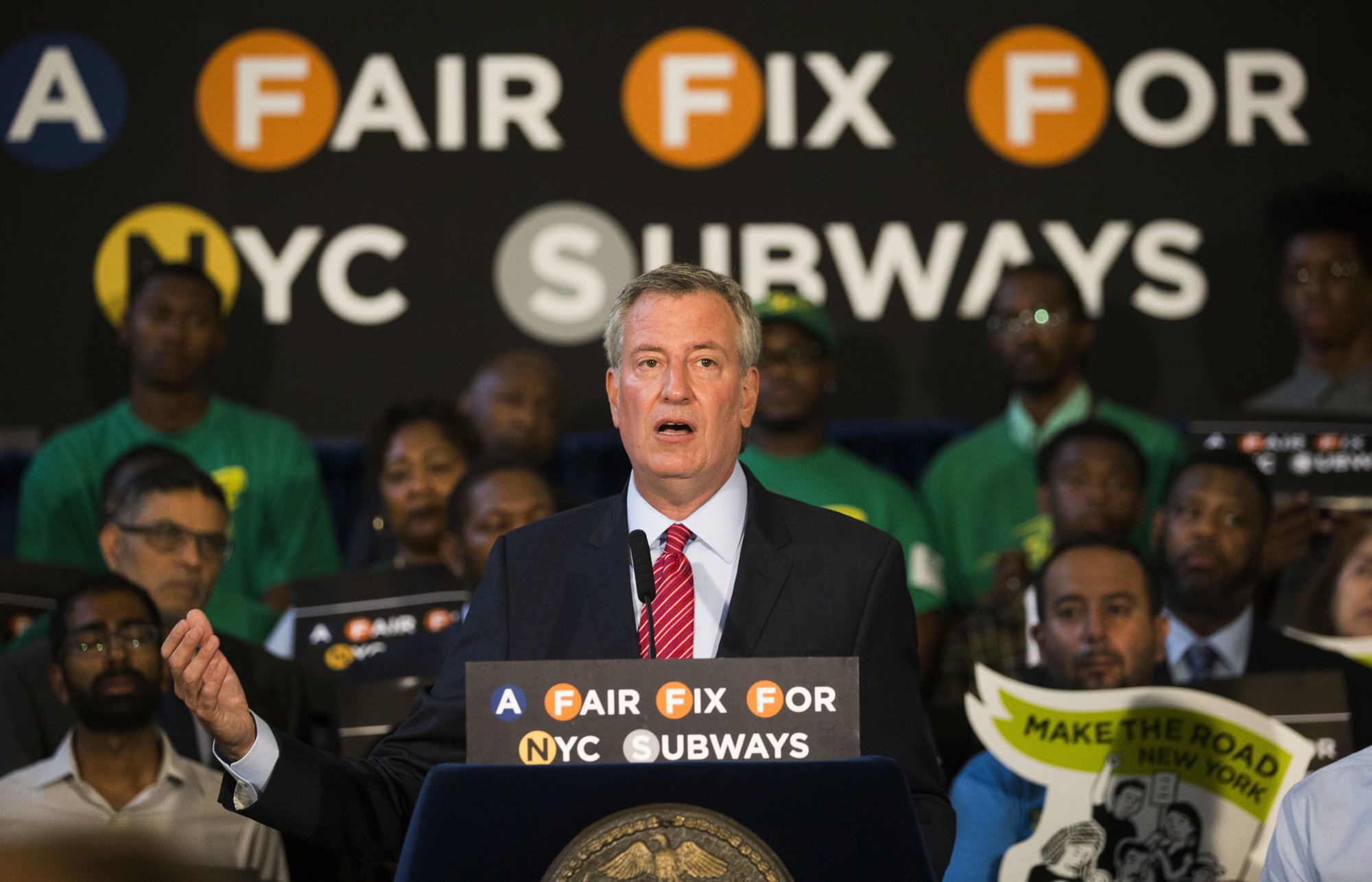 bill de blasio, fix new york city subway